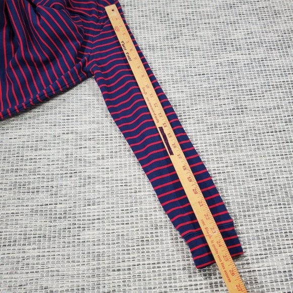 Vineyard Vines Sweater Womens Medium Long Sleeve  1/4 Button Striped Red Blue - Picture 9 of 9